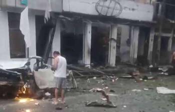 Ataque con carrobombas en el Cauca. Foto: Tomada de redes sociales.