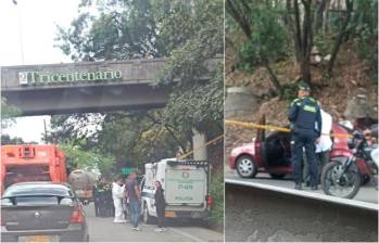 Las autoridades acordonaron la zona para inspeccionar el cuerpo sin vida. FOTOS: Cortesía Denuncias Antioquia