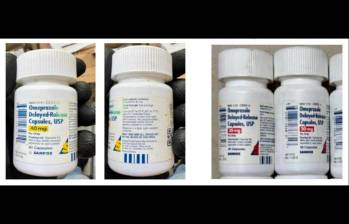 Estas son las dos presentaciones de Omeprazol que se están vendiendo de forma ilegal en el país. FOTO CAPTURA DE PANTALLA