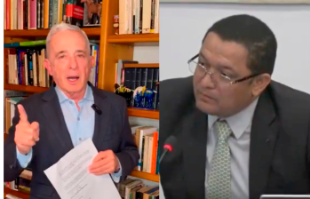 Bladimir Cuadro (derecha) pidió desde los alegatos finales que el expresidente Álvaro Uribe fuera declarado inocente. 