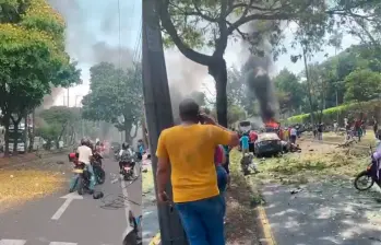 Este es el momento en el que se registró la detonación. FOTO CAPTURA DE PANTALLA