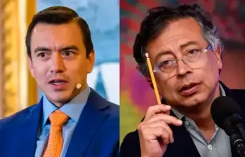 La disputa entre Daniel Noboa (Ecuador) y Gustavo Petro (Colombia), escaló hasta un arancel del 100% del vecino país. FOTO GETTY Y COLPRENSA