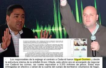 En la audiencia se reveló un correo inédito que en febrero de 2024 denunciaba que Miguel Quintero era la cabeza de toda la trama de corrupción. FOTOS EL COLOMBIANO Y CORTESÍA