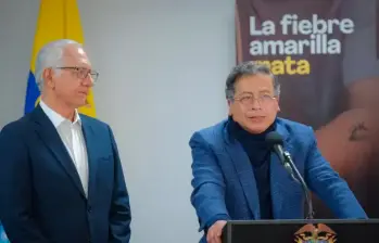 El ministro de Salud, Guillermo Jaramillo, y el presidente de la República, Gustavo Petro. FOTO PRESIDENCIA