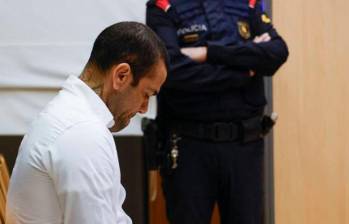 Dani Alves durante su juicio en Barcelona, España. FOTO: AFP
