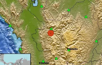 El occidente antioqueño registró su segundo sismo en menos de una semana. FOTO: SGC
