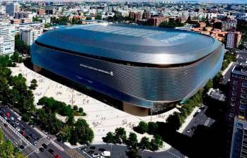 Estadio Santiago Bernabéu, en Madrid, donde se jugará este martes el partido entre Real Madrid y Manchester City. FOTO: Tomada de X (antes Twitter) @realmadrid