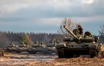 Ejercicios militares de Rusia en las fronteras de Ucrania. Foto: AFP