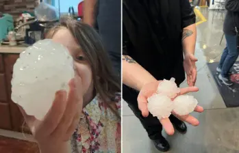 Los ciudadanos estadounidenses reportaron bolas de hielo de gran tamaño en el estado de Wyoming. FOTO: REDES SOCIALES
