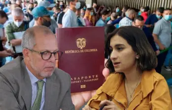 Saade señaló que Thomas Greg & Sons deberá dejar 600.000 libretas de pasaporte, lo que le daría al Gobierno entre cinco y seis meses de maniobra. Fotos: Archivo, Colprensa y Cancillería