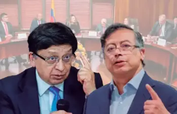 El presidente, Gustavo Petro, arremetió, hace unas semanas, contra la Corte Constitucional y su presidente, Jorge Enrique Ibáñez, alegando un supuesto “golpe de Estado”. FOTO: Presidencia y Colprensa.