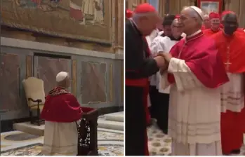El Vaticano mostró los momentos posteriores a la elección del papa León XIV con imágenes inéditas de emoción y cercanía del nuevo pontífice con los cardenales. Se trata de la primera vez en la historia moderna del papado que estas escenas son compartidas públicamente. FOTO: VATICAN NEWS