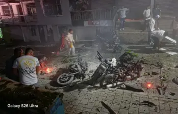 Esta foto fue tomada después de la explosión de la granada el viernes 3 de abril. FOTO: Cortesía