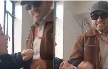 La víctima grabó al inspector de Policía de Soacha mientras la intimidaba y la acosaba sexualmente. FOTO: CAPTURA DE VIDEO