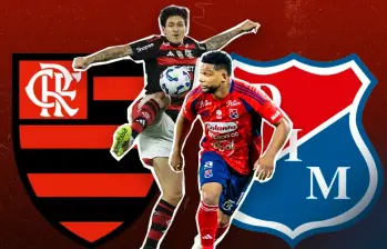 Pedro (Flamengo) y Frank Fabra (DIM), protagonistas del duelo de este jueves en el Maracaná. FOTOS GETTY Y JUAN ANTONIO SÁNCHEZ