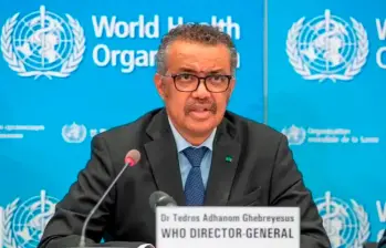 El director general de la Organización Mundial de la Salud, Tedros Adhanom Ghebreyesus. FOTO EUROPA PRESS