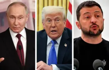 El presidente estadounidense, Donald Trump, aseguró que Vladímir Putin aceptó reunirse con Volodímir Zelenski en las próximas semanas, en lo que sería la primera cumbre entre ambos mandatarios desde el inicio de la invasión rusa en febrero de 2022. FOTO: AFP | GETTY