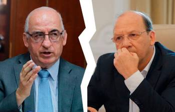 Las diferencias entre el gerente del Banco de la República, Leonardo Villar (izq.) y el ministro de Hacienda, Germán Ávila (der.) por la tasa de interés ajustó 5 meses consecutivos. FOTO Colprensa y Presidencia