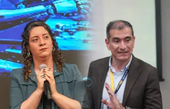 Los juristas María Alejandra Echavarría (izq.) y Gustavo Palacio (der.) coinciden en la urgencia de adaptar las leyes para proteger la creatividad humana frente al auge de las tecnologías generativas. FOTOS cortesía