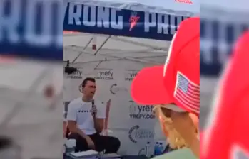 Este fue el momento en el que Charlie Kirk recibió el disparo que acabó con su vida. FOTO: Captura de video