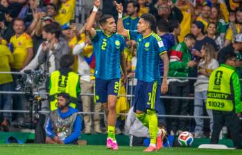 El futbolista antioqueño Daniel Muñoz anotó el primer gol del seleccionado nacional en el Mundial. Suma 4 anotaciones con el equipo cafetero. Foto: Juan Antonio Sánchez
