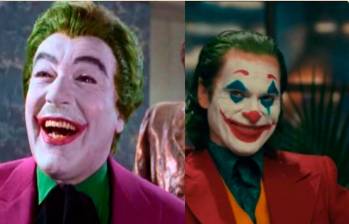 César Romero , en 1966, y Joaquin Phoenix, en 2019 y 2024, como The Joker. FOTO Cortesía