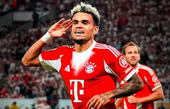 El extremo guajiro Luis Díaz, de 28 años, jugó todo el partido. FOTO: TOMADA DEL X DEL BAYERN