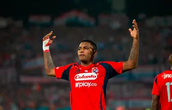 Con gola de Brayan León, el DIM venció al Junior en el Atanasio Girardot por la fecha 4 de los cuadrangulares semifinales. FOTO CAMILO SUÁREZ