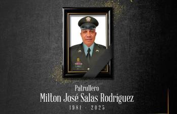 Con esta imagen recordó la Policía al patrullero Milton José Salas Rodríguez. FOTO: CORTESÍA DE POLICÍA. Con esta imagen recordó la Policía al patrullero Milton José Salas Rodríguez. FOTO: CORTESÍA DE POLICÍA.