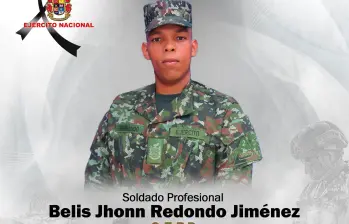 Con esta imagen, el Ejército le rindió homenaje al soldado asesinado por el ELN en Bolívar. FOTO: CORTESÍA DEL EJÉRCITO.