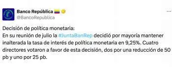 Trino del Banco de la República.