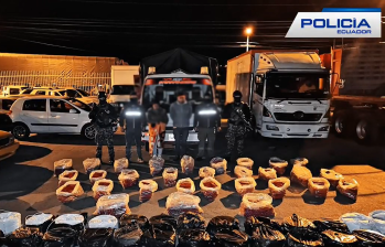 Materiales explosivos incautados en Ecuador. Foto: cortesía Policía de Ecuador