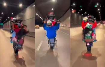 Estas imágenes corresponden a conductores de motos de alta gama haciendo piques ilegales en los bajos del soterrado de Parques del Río Medellín. FOTOS: TOMADAS DE VIDEO