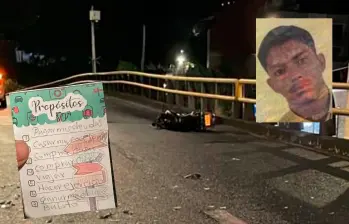 Laurence Torres Pineda (detalle) murió luego de perder el control de su motocicleta contra un separador. Llevaba en su bolsillo una lista de sueños que pretendía cumplir y que se quedaron tras este golpe. FOTOS: CORTESÍA EL ITAGÜISEÑO