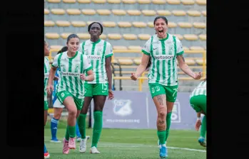 Kelly Restrepo celebra el tanto con el que Atlético Nacional ganó, como visitante, 1-2 ante Millonarios. FOTO: Cortesía Atlético Nacional Femenino