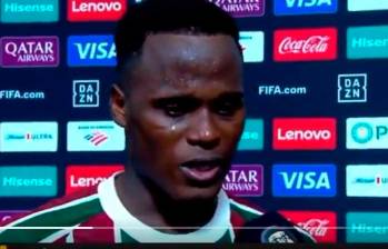 El colombiano Jhon Arias terminó en llanto, tras la eliminación de Fluminense del Mundial de Clubes. FOTO: Captura de video