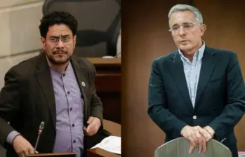 El senador Iván Cepeda y el expresidente Álvaro Uribe, víctima y procesado, respectivamente, en proceso por soborno a testigos. Foto: Colprensa
