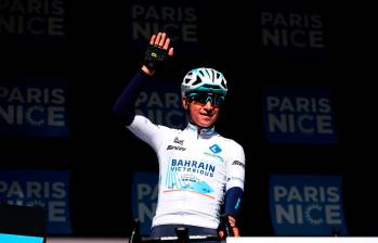 Santiago Buitrago es además el mejor joven de la París-Niza. Foto X-Team Bahrain Victorious