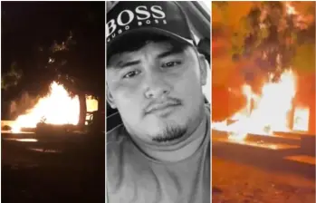 Tras conocer la muerte del joven, decenas de personas enfurecidas le prendieron fuego a la estación de Policía de Nazareth, jurisdicción del municipio de Urbina, en La Guajira. FOTO: CAPTURA VIDEO REDES SOCIALES