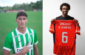 El arquero Kevin Cataño fue el tercer refuerzo que confirmó Nacional para 2026. Didier Moreno, el último que ha oficializado Independiente Medellín. Foto: cortesía Atlético Nacional y DIM 