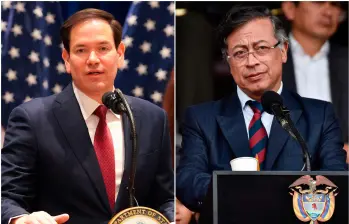 El secretario de Estado de EE. UU., Marco Rubio, y el presidente colombiano Gustavo Petro. FOTOS: Tomada de X @SecRubio y Colprensa
