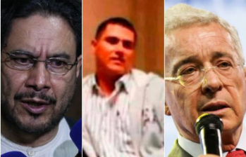 Iván Cepeda, Juan Guillermo Monsalve y el expresidente Álvaro Uribe. La Fiscalía acusó al exmandatario por presunto soborno a testigos. FOTO: cortesía 