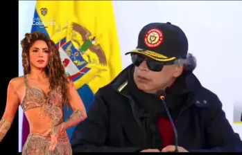 El mandatario hizo referencia a la famosa canción de Shakira “Las mujeres no lloras, las mujeres facturan”. Foto: Colprensa y captura de video.