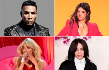 Don Omar, Camila Cabello, Sabrina Carpenter y Billie Eilish son artistas muy escuchados en el país que no han programado concierto recientemente. FOTOS Cortesía y Getty