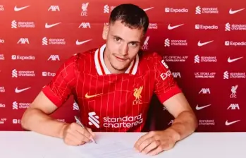 El futbolista alemán Florian Wirtz, de 22 años, es una de las joyas que “rompió” el mercado en la Liga Premier de Inglaterra. FOTO: TOMADA DEL X DE @LFC