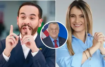 La semana pasada circularon imágenes de coronas fúnebres con los nombres de Paloma Valencia y Abelardo de la Espriella. Foto: Manuel Saldarriaga/Colprensa/Departamento de Estado.