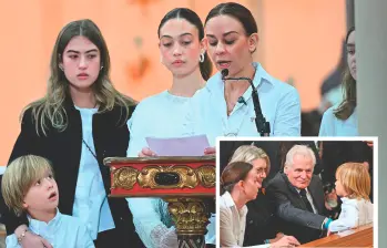 Tarazona estuvo rodeada por sus hijas y por el pequeño Alejandro, de apenas cuatro años. Miguel Uribe Londoño calificó el crimen como un magnicidio y pidió justicia sin prescripción. FOTO AFP-GETTY