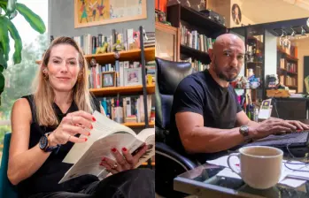 Sara Jaramillo Klinkert y Gilmer Mesa están lanzando sus nuevos libros. FOTO Camilo Suárez / Carlos Alberto Velásquez