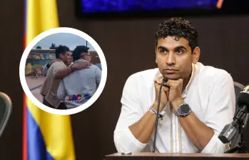 David Racero volvió a evadir al activista Daniel Maldonado. FOTOS: Captura de video y Colprensa