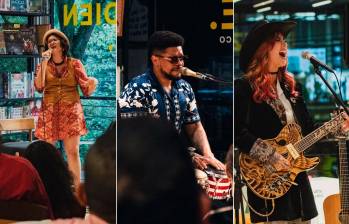 Hace varias semanas se realizó un Sofar Sounds en la sede de Bukz en Las Lomas. Cantaron, de izquierda a derecha: @avemontesmusica @meiby_oficial y suzyoficial_. FOTOS Cortesía Sofar Sounds Medellín